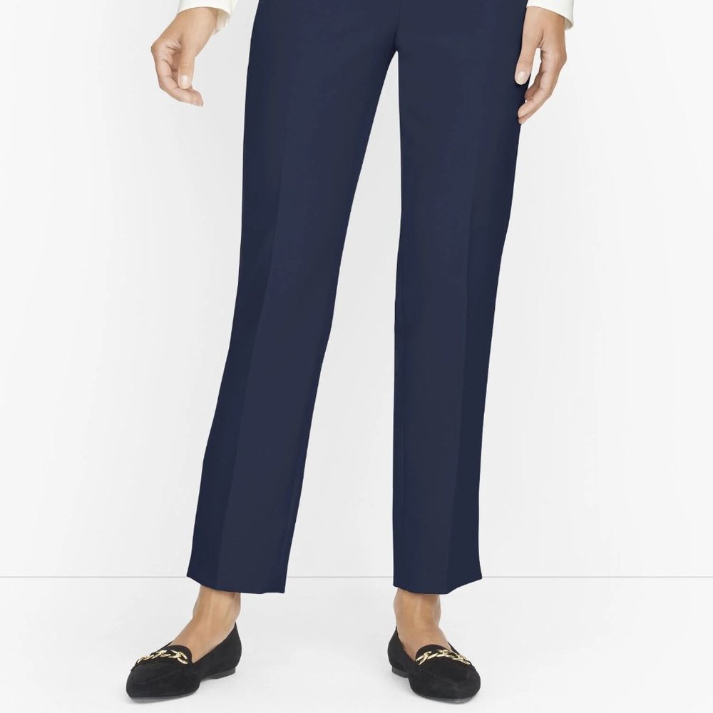 Talbots Hampshire Ankle Pants Straight Leg Cotton Blend Navy Size 6P